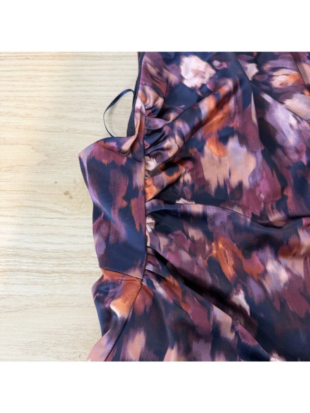 Jason Wu Satin Midi Dress Size XS Strappy Low Back Romantic Evening Floral Paint - Picture 10 of 15